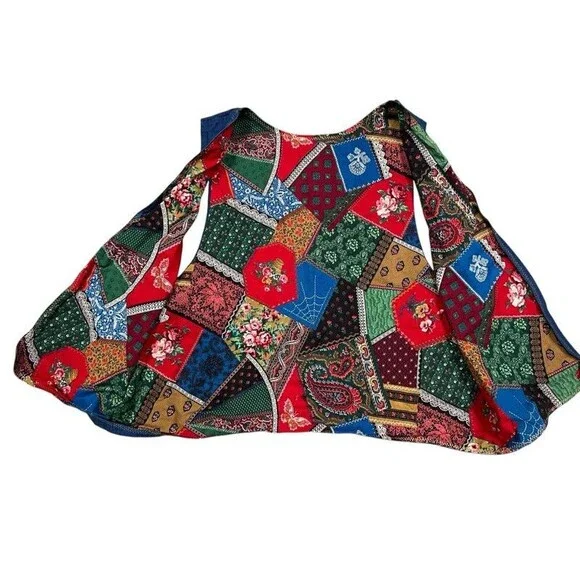 Handmade Vintage Colorful Patchwork Print Hippie Chic Reversible Vest - Picture 6 of 8